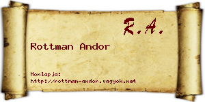 Rottman Andor névjegykártya